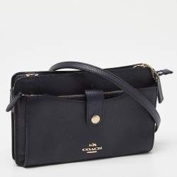مملوكة مسبقًا Coach Navy Blue Leather Noa Pop Up Crossbody Bag