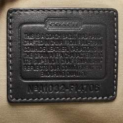 Pre Owned Coach Black Leather Logo Hobo