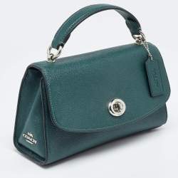 Coach Green Leather Tilly Top Handle Bag
