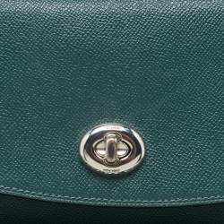 Coach Green Leather Tilly Top Handle Bag
