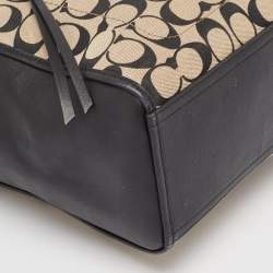 Pre Owned Coach Black Signature Canvas and Leather Bleecker Riley Tote