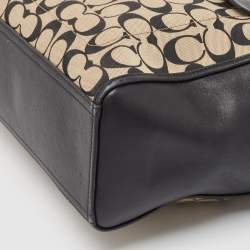 Pre Owned Coach Black Signature Canvas and Leather Bleecker Riley Tote