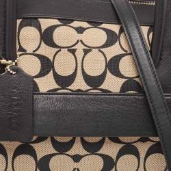 Pre Owned Coach Black Signature Canvas and Leather Bleecker Riley Tote
