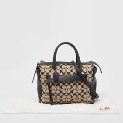 Pre Owned Coach Black Signature Canvas and Leather Bleecker Riley Tote