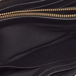 Pre Owned Coach Black Leather Accordion Zip Around Wallet