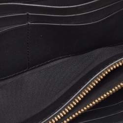 Pre Owned Coach Black Leather Accordion Zip Around Wallet