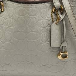 Coach Grey Signature Embossed Leather Tyler Carryall Tote