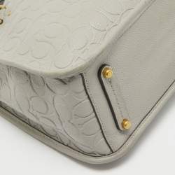 Coach Grey Signature Embossed Leather Tyler Carryall Tote
