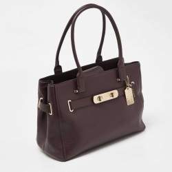 Coach Burgundy Leather Swagger 33 Tote