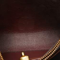 Pre Owned Coach Burgundy Signature Embossed Leather Willow Shoulder Bag