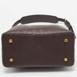 Pre Owned Coach Burgundy Signature Embossed Leather Willow Shoulder Bag