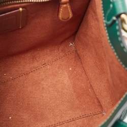 Coach Green Signature Embossed Leather Field Tote