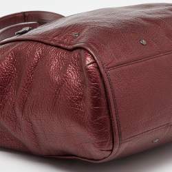 Pre Owned Coach Metallic Leather Zip Tote