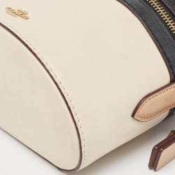 Coach x Selena Black/Beige Leather Trail Top Handle Bag