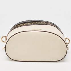 Coach x Selena Black/Beige Leather Trail Top Handle Bag
