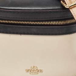 Coach x Selena Black/Beige Leather Trail Top Handle Bag