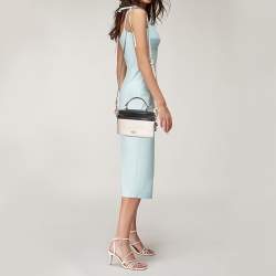 Coach x Selena Black/Beige Leather Trail Top Handle Bag