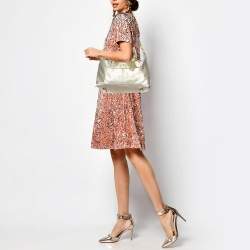 Pre Owned Coach Gold Metallic Leather Madison Sabrina Satchel 