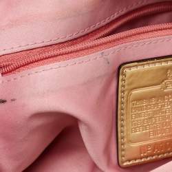 Pre Owned Coach Gold Metallic Leather Madison Sabrina Satchel 