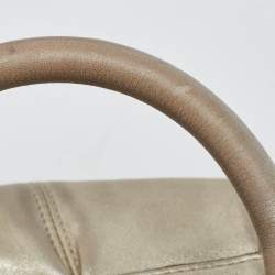 Pre Owned Coach Gold Metallic Leather Madison Sabrina Satchel 