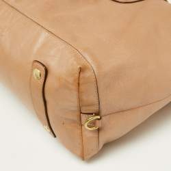 Coach Beige Leather Ashley Satchel