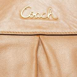 Coach Beige Leather Ashley Satchel