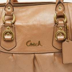 Coach Beige Leather Ashley Satchel