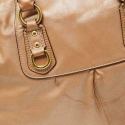 Coach Beige Leather Ashley Satchel