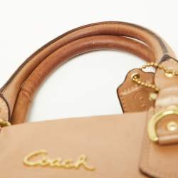 Coach Beige Leather Ashley Satchel