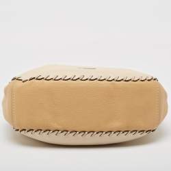Coach Two Tone Beige Leather Sutton Hobo