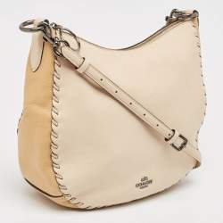 Coach Two Tone Beige Leather Sutton Hobo
