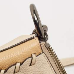Coach Two Tone Beige Leather Sutton Hobo