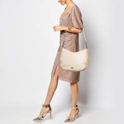 Coach Two Tone Beige Leather Sutton Hobo