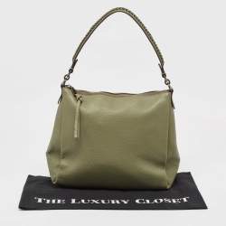 Pre Owned Coach Olive Green Leather Shay Shoulder Bag