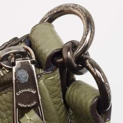 Pre Owned Coach Olive Green Leather Shay Shoulder Bag