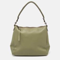 Pre Owned Coach Olive Green Leather Shay Shoulder Bag