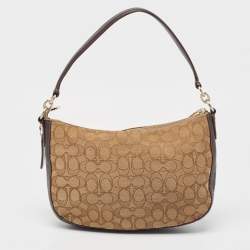 Coach Beige/Brown Signature Canvas and Leather Chelsea Hobo