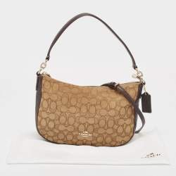 Coach Beige/Brown Signature Canvas and Leather Chelsea Hobo