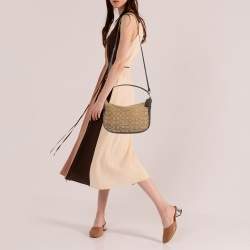Coach Beige/Brown Signature Canvas and Leather Chelsea Hobo