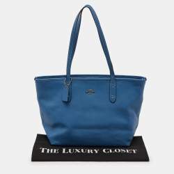 Coach Blue Leather City Zip Tote