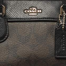Coach Black/Brown Signature Coated Canvas and Leather Mini Bennett Satchel