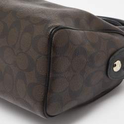 Coach Black/Brown Signature Coated Canvas and Leather Mini Bennett Satchel