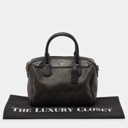 Coach Black/Brown Signature Coated Canvas and Leather Mini Bennett Satchel