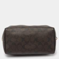 Coach Black/Brown Signature Coated Canvas and Leather Mini Bennett Satchel