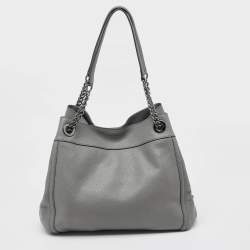 Pre Owned Coach Grey Leather Edie Shoulder Bag