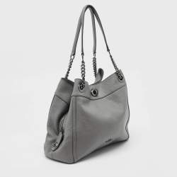 Pre Owned Coach Grey Leather Edie Shoulder Bag