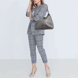 Pre Owned Coach Grey Leather Edie Shoulder Bag