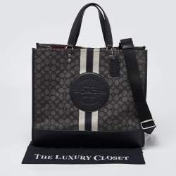 Coach Black Signature Canvas and Leather 40 Dempsey Tote