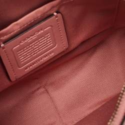 Coach Pink/Beige Signature Coated Canvas and Leather Isla Chain Crossbody Bag