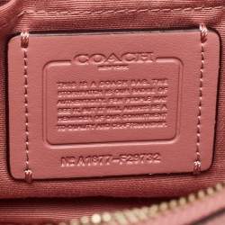 Coach Pink/Beige Signature Coated Canvas and Leather Isla Chain Crossbody Bag